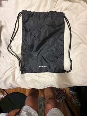 Balenciaga Black Nylon Drawstring Dust Bag